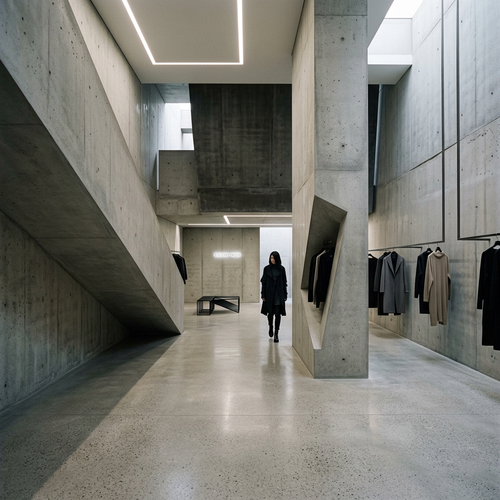 Abstract Brutalist Retail Space